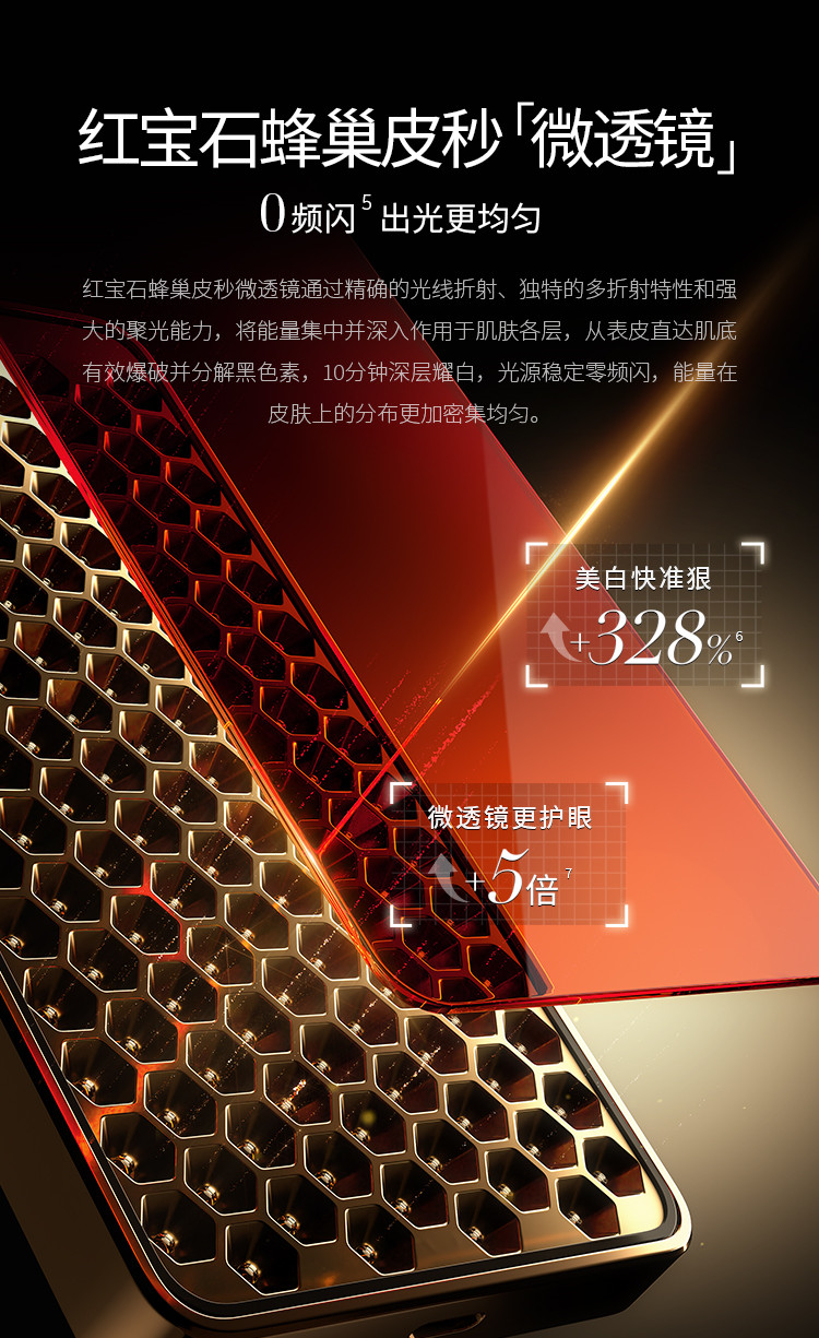 紅寶石蜂巢皮秒「微透鏡」多折射、強聚光、0頻閃，能量密度更大更勻
